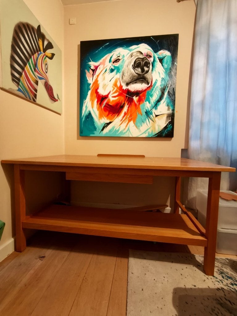 Bureau d’architecte Tatum en chêne – plateau inclinable, Atelier, Enlèvement, Utilisé, Bureau