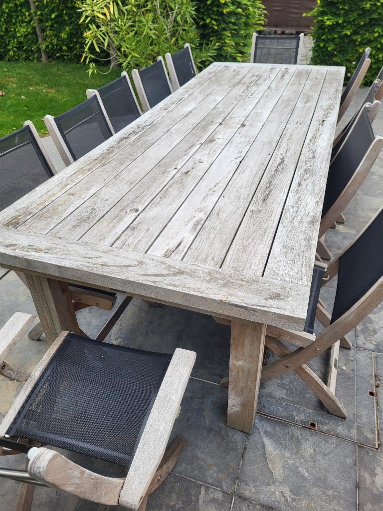 tuintafel teak, Tuin en Terras, Ophalen, Gebruikt, Rechthoekig, Hout