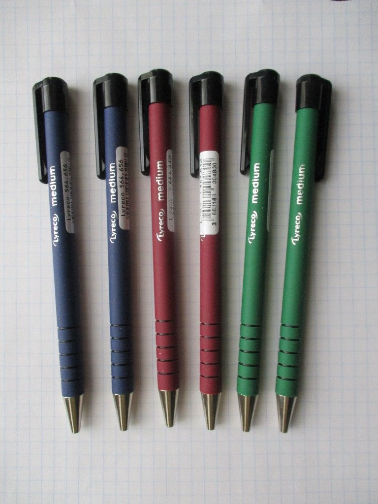 Lyreco balpennen medium blauw rood groen stylo nieuw balpen, Enlèvement ou Envoi, Neuf