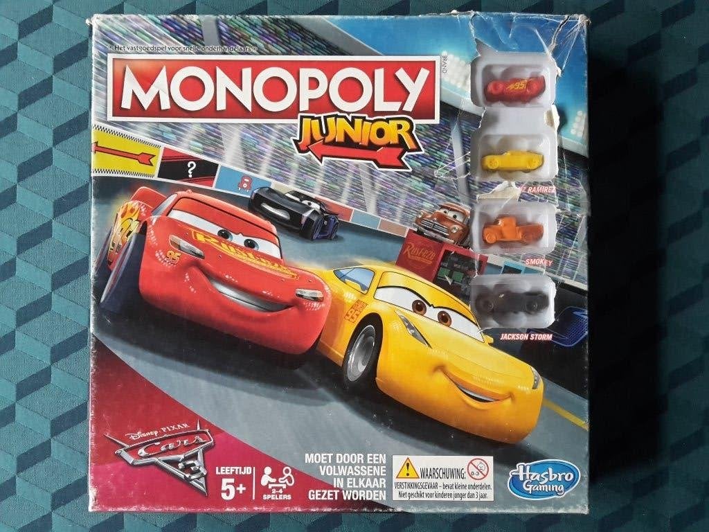 Monopoly Junior Cars, Disney Pixar, 2-4 spelers, 5+, Hasbro, Hobby en Vrije tijd, Ophalen of Verzenden, Gebruikt, HASBRO
