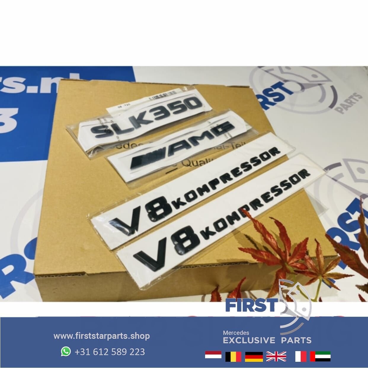 R170 R171 R172 SLK V8 AMG LOGO SET ZWART EMBLEMEN SET Merced, Gebruikt, -, Ophalen of Verzenden, -