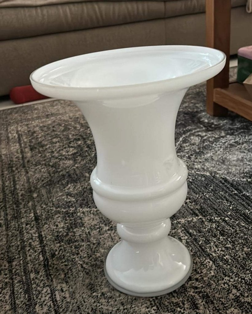 Melk glazen vaas, Huis en Inrichting, Ophalen, Zo goed als nieuw, Wit, Glas