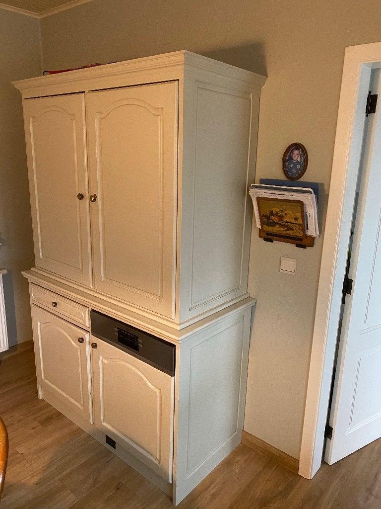 Geverfde eiken keuken, Huis en Inrichting, Keuken | Complete keukens, Ophalen, Gebruikt, Overige kleuren, Hoekkeuken