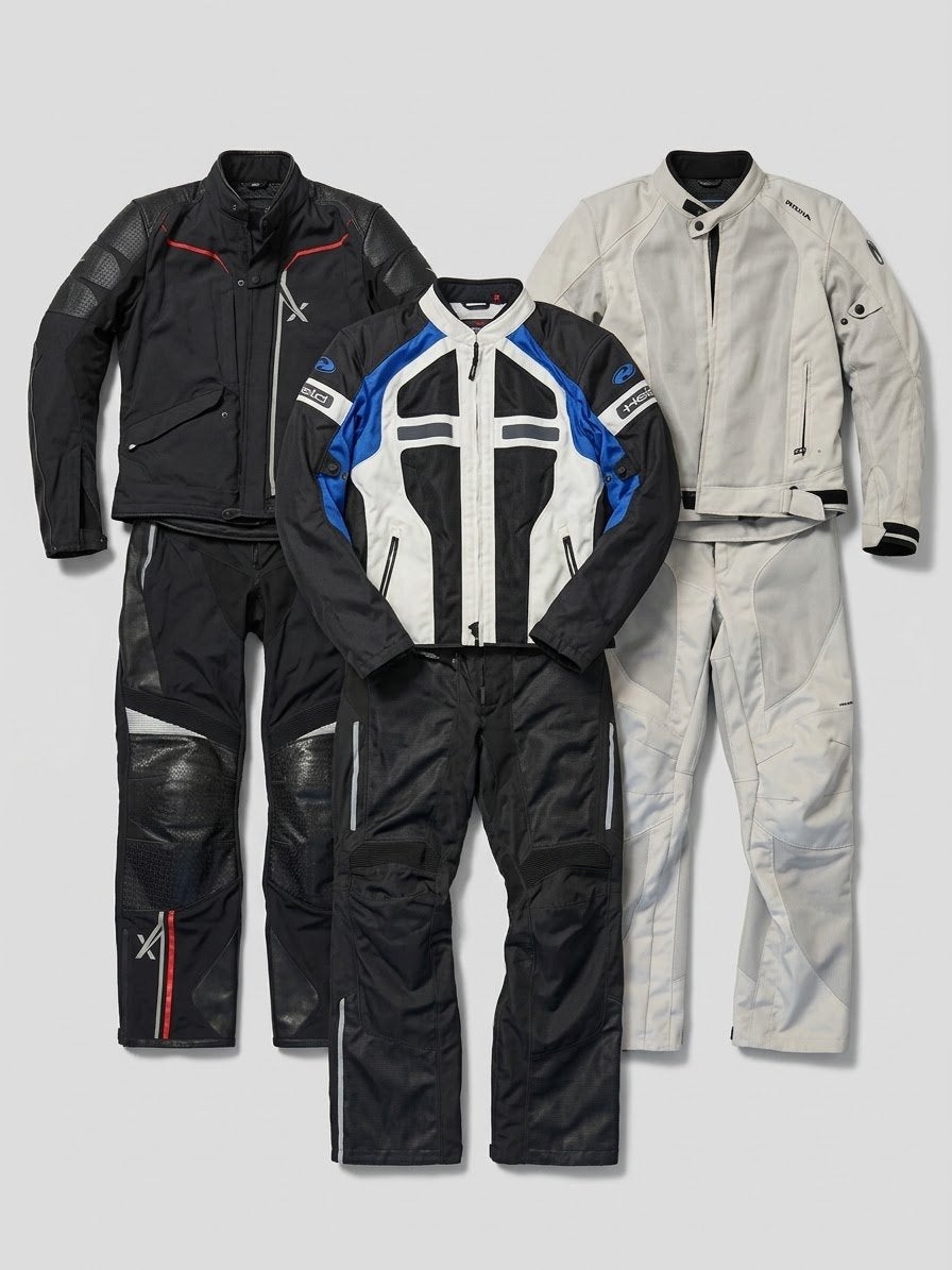 Motorkledij 4 sets voor een spotprijs + schoenen, Ophalen, Tweedehands, Heren, Overige typen