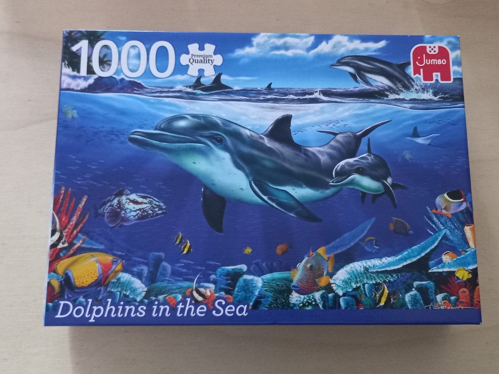 Puzzle Jumbo de 1000 pièces - Dauphins dans la mer

le casse, Enlèvement ou Envoi, 500 à 1500 pièces, Comme neuf, Puzzle