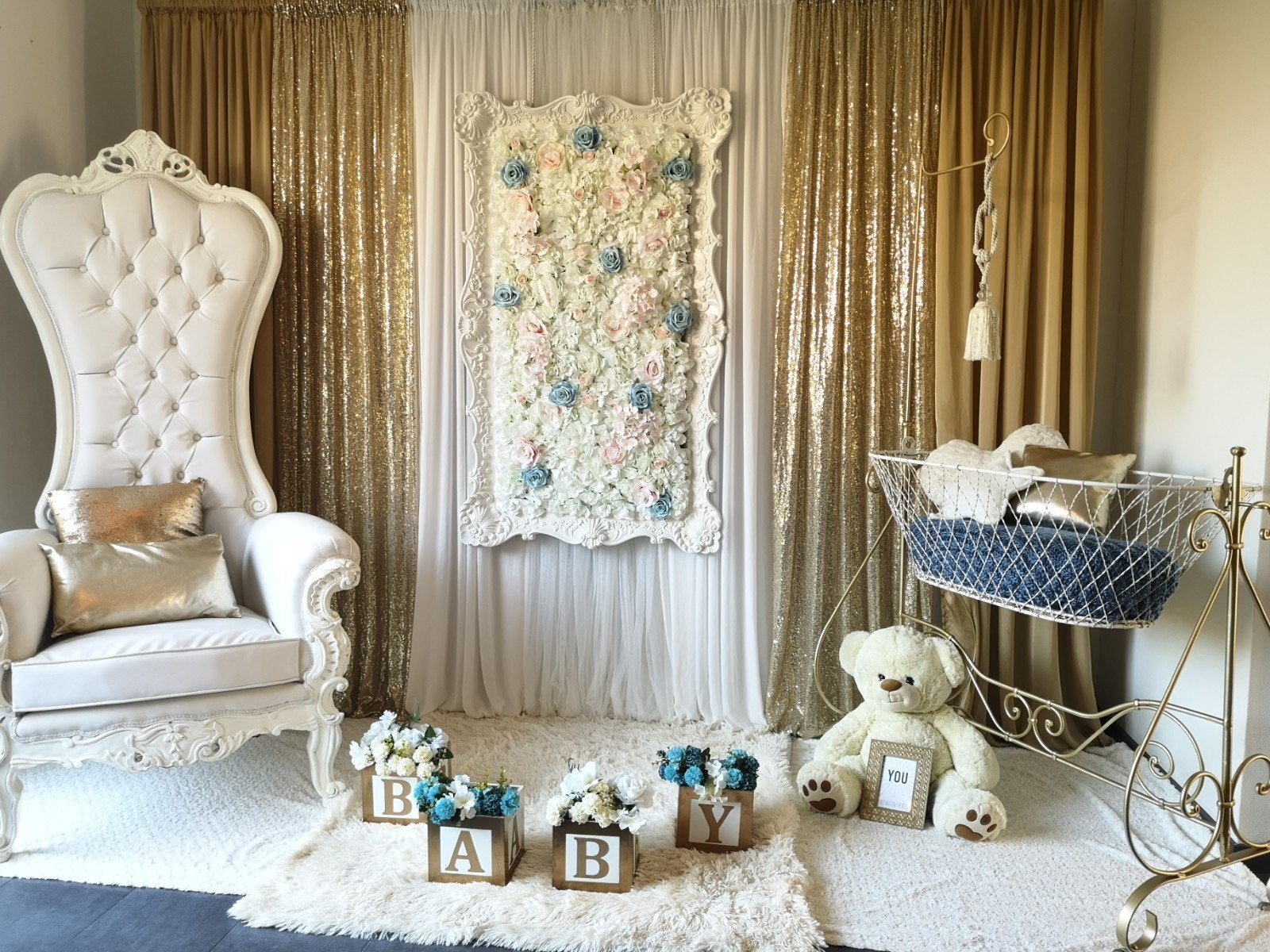 Te koop decoratie verhuur baby verloving feestjes, Ophalen, Gebruikt