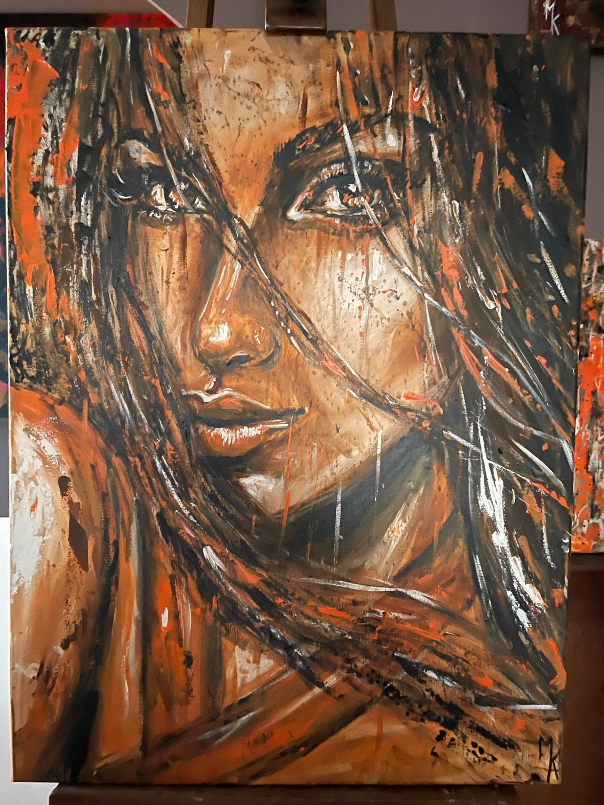 Vrij groot modern schilderij Mk Art, Ophalen