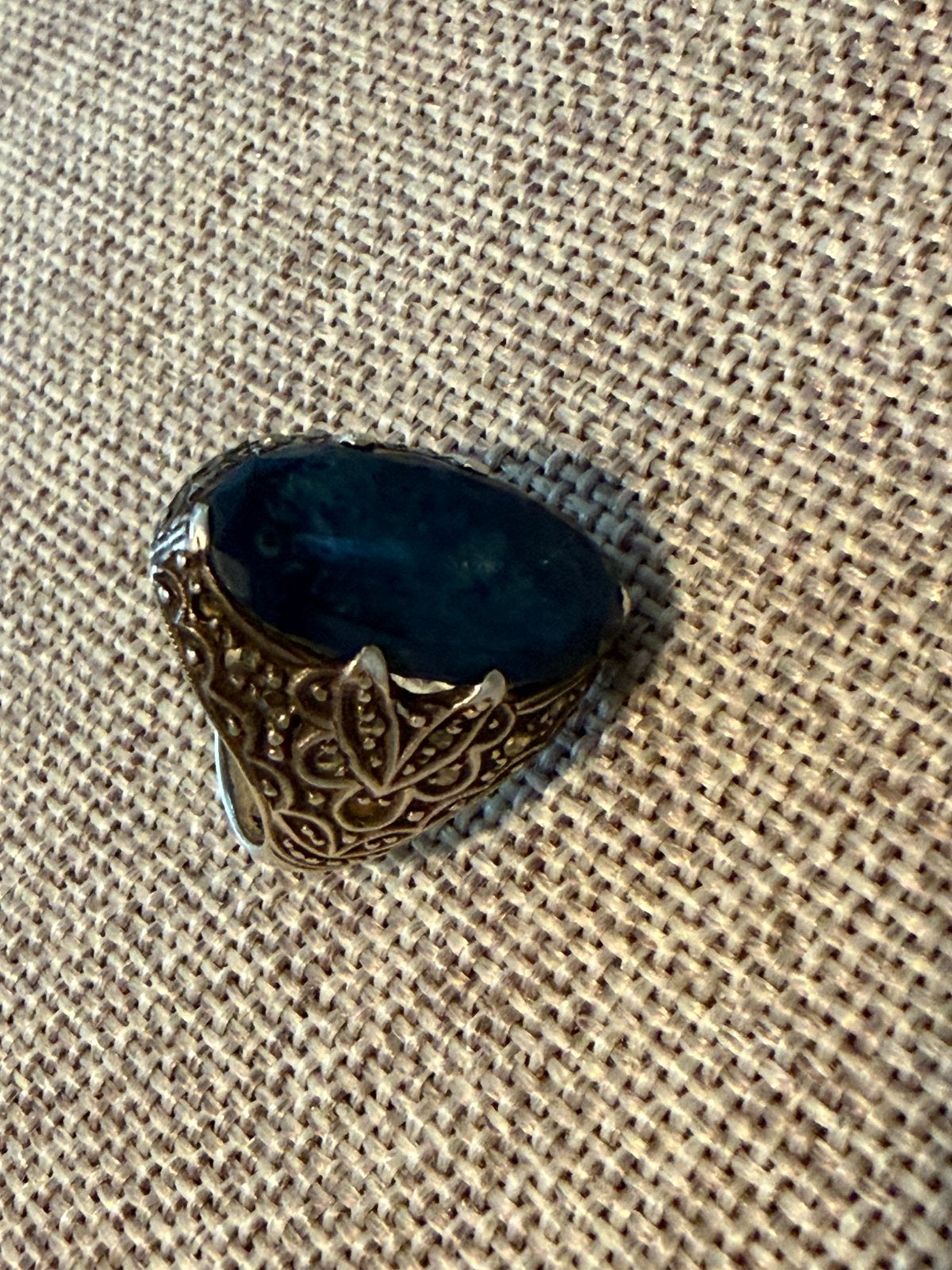 Très jolie bague vintage argent 925, poinçon visible, Bijoux, Sacs & Beauté, Bagues, Enlèvement ou Envoi, Comme neuf, Bleu, Argent