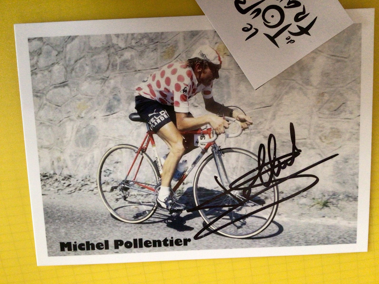 Wielerkaart tour de france michel pollentier signe, Verzenden
