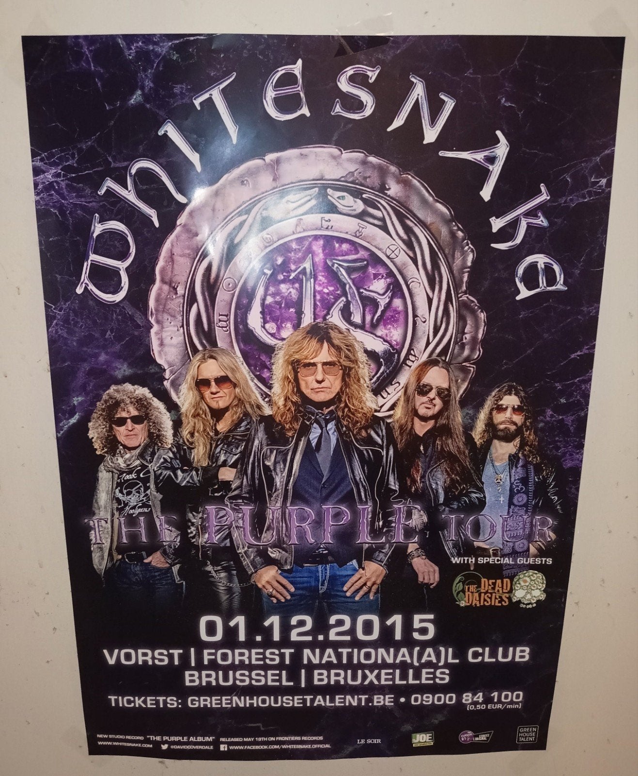 Whitesnake poster 2015, Verzamelen, Ophalen of Verzenden, Zo goed als nieuw, Rechthoekig Staand, Muziek