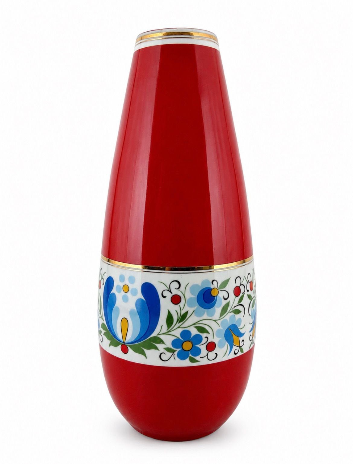 Vintage vaas Polen, Ophalen of Verzenden, Zo goed als nieuw, Blauw