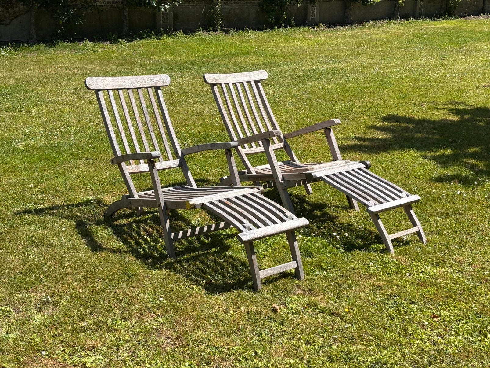 Tuinstoelen teak - nieuwstaat, Ophalen, Zo goed als nieuw, Hout, Verstelbaar