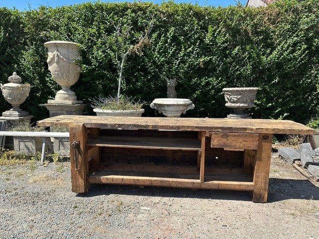 antieke werkbank oude werktafel dressoir tafel robuuste, Enlèvement, Étau