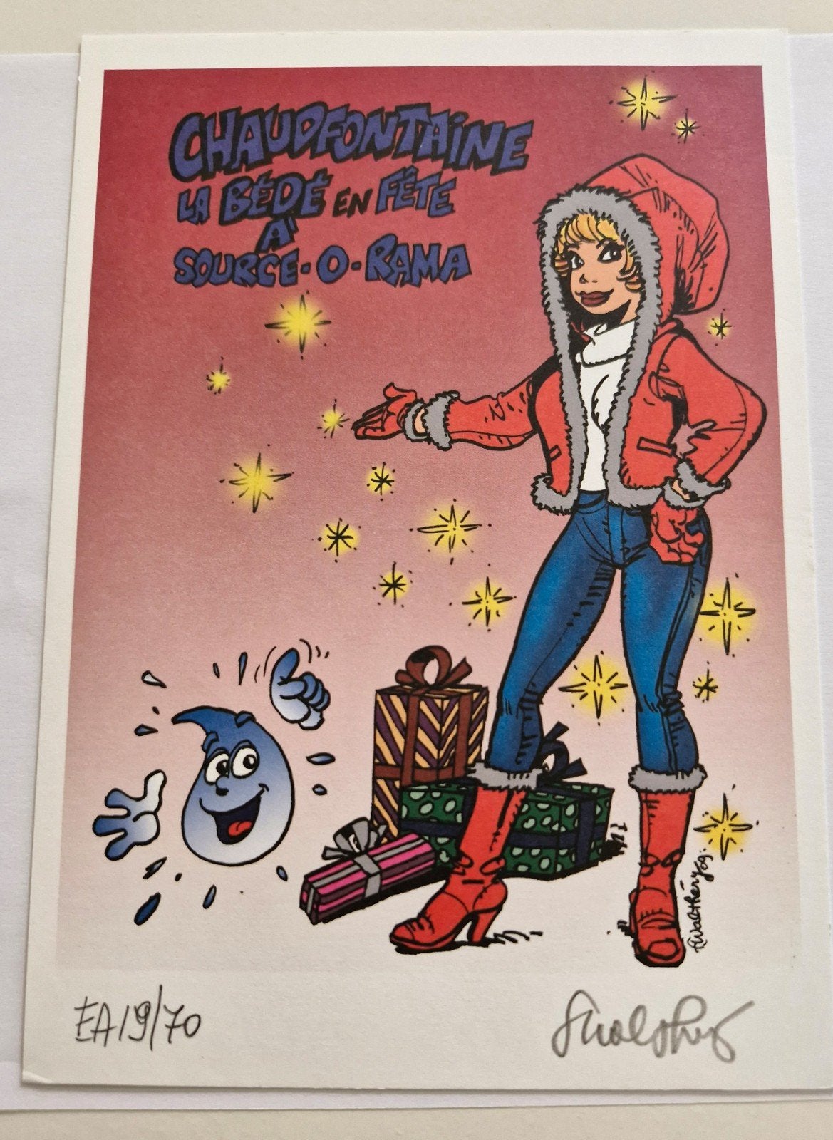 Ex-libris NATACHA par Walthéry - Signé et Numéroté EA 19/70, Ophalen of Verzenden