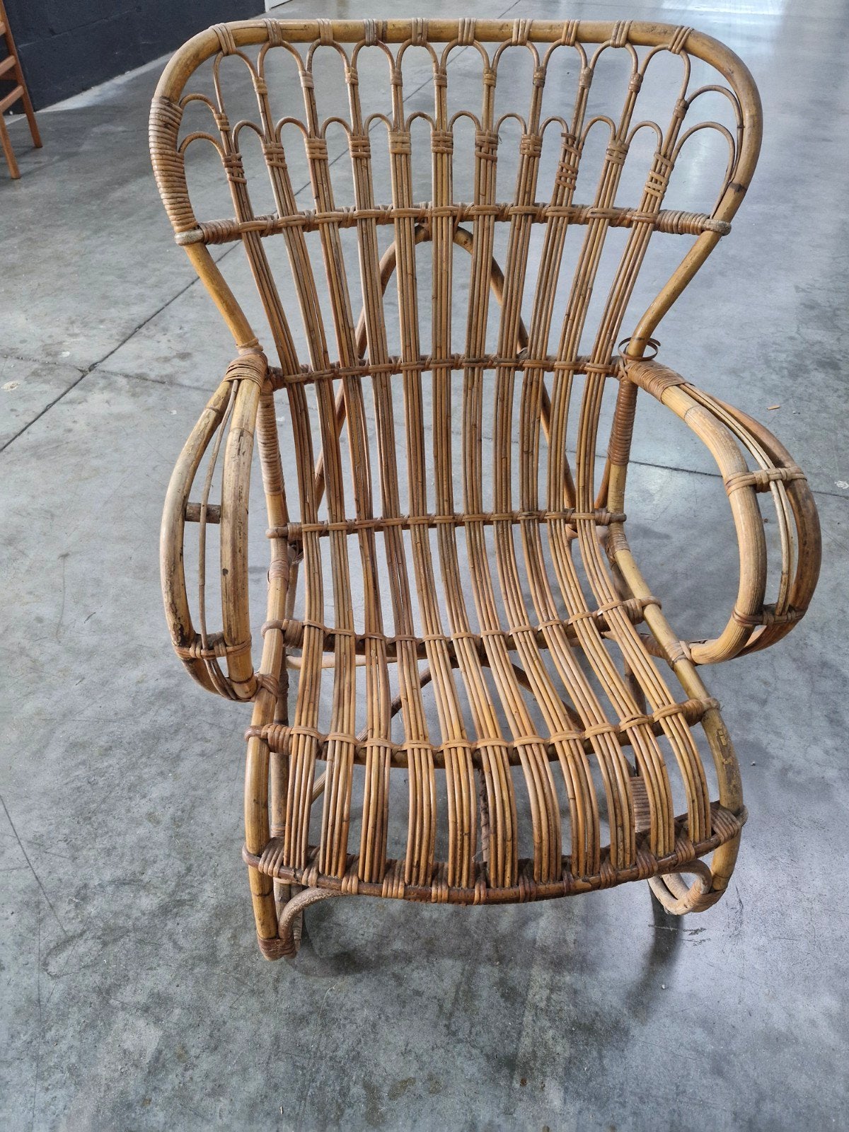 Rotan stoel fauteuil 84cm hoog, Ophalen, Rotan