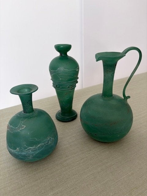 vaasjes, Huis en Inrichting, Ophalen, Handgemaakt, Groen, 17 cm