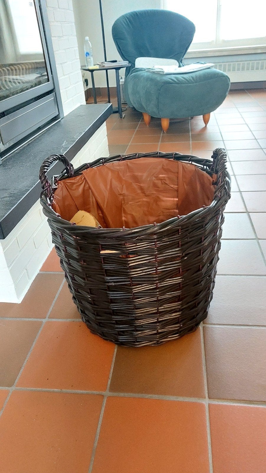 Rieten mand, Huis en Inrichting, Ophalen, Mand, Gevlochten, Rond