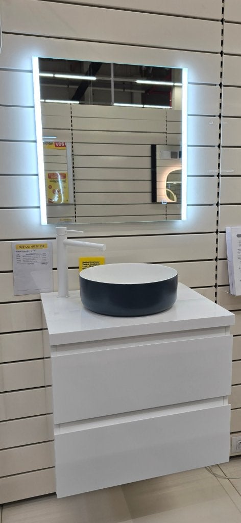 Miroir de salle de bain LED 60x60, Maison & Meubles, Moins de 100 cm, Carré, Enlèvement, Utilisé