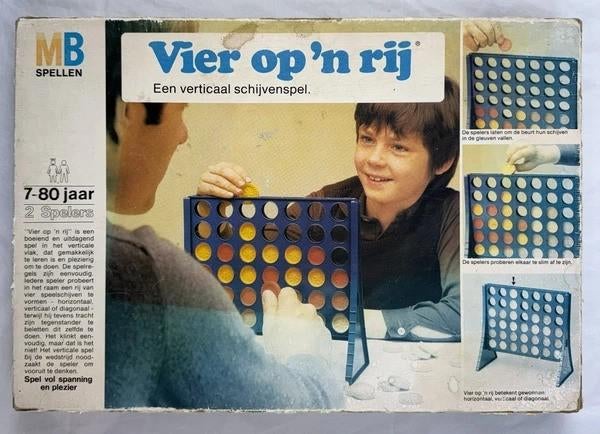 MB Vier op een rij Vintage spel gezelschapsspel 4 op een rij, Een of twee spelers, Verzenden, Zo goed als nieuw, MB spelen