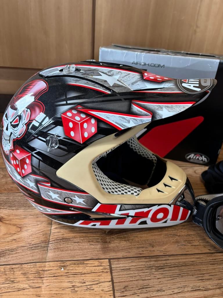 Helm cross airoh speciel paint nieuw maat xl, Ophalen, XL