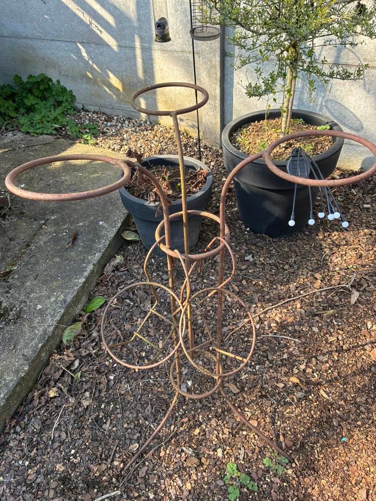 Smeedijzeren Plantenstandaard – Rustiek & Robuust (5 potten), Enlèvement, Utilisé, Métal, Jardin