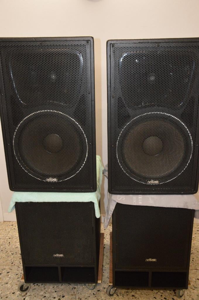 JB SYSTEMS SET 2 VIBE 15 + 2 SUB 15 MK II, TV, Hi-fi & Vidéo, Enceintes, Comme neuf, Autres types, Autres marques, Enlèvement