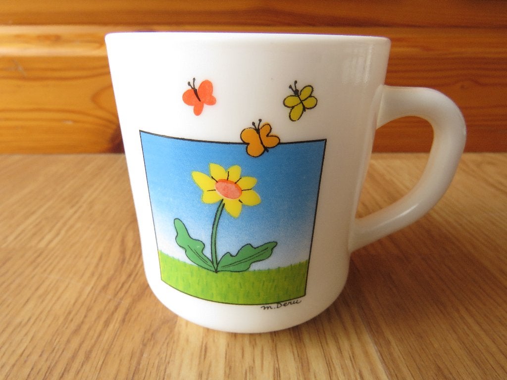 vintage arcopal tasse mug motifs signé Myriam Deru, Overige materialen, Overige merken, Vintage, Zo goed als nieuw