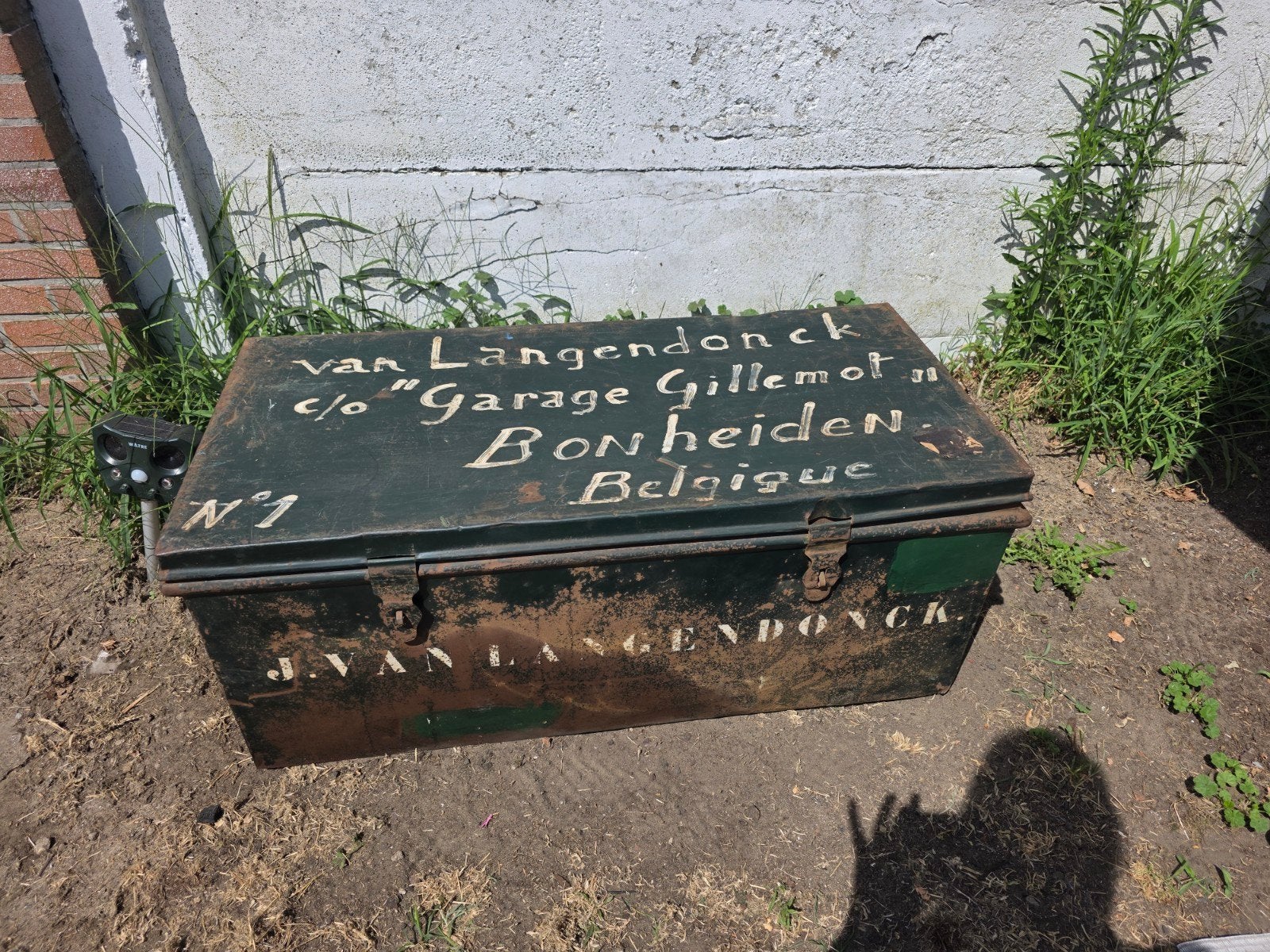 Vintage metalen transportkist, Ophalen