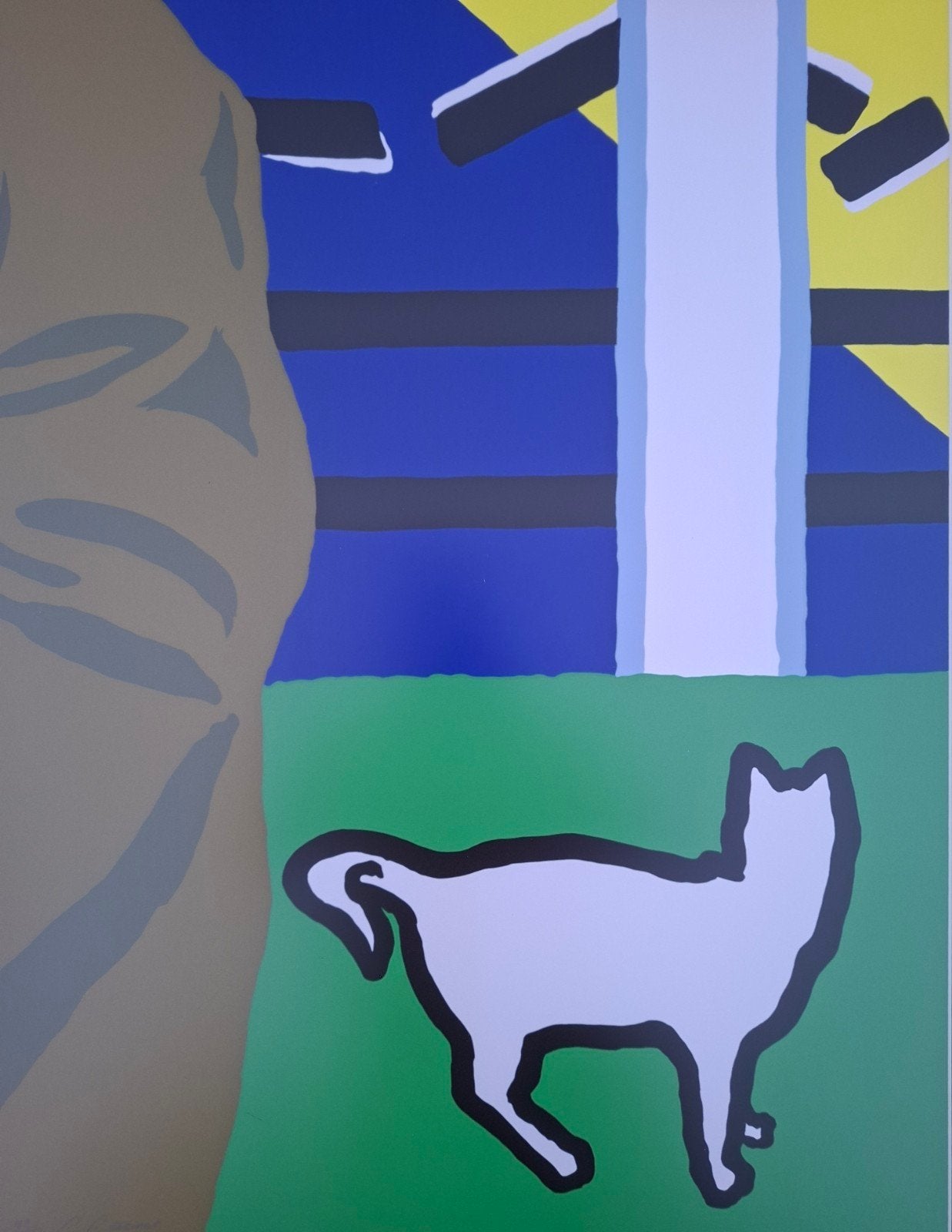 RAVEEL Roger "Gras, kat, blauw,,..." 1972  zeefdruk, Antiquités & Art, Art | Lithographies & Sérigraphies, Numéroté, Enlèvement