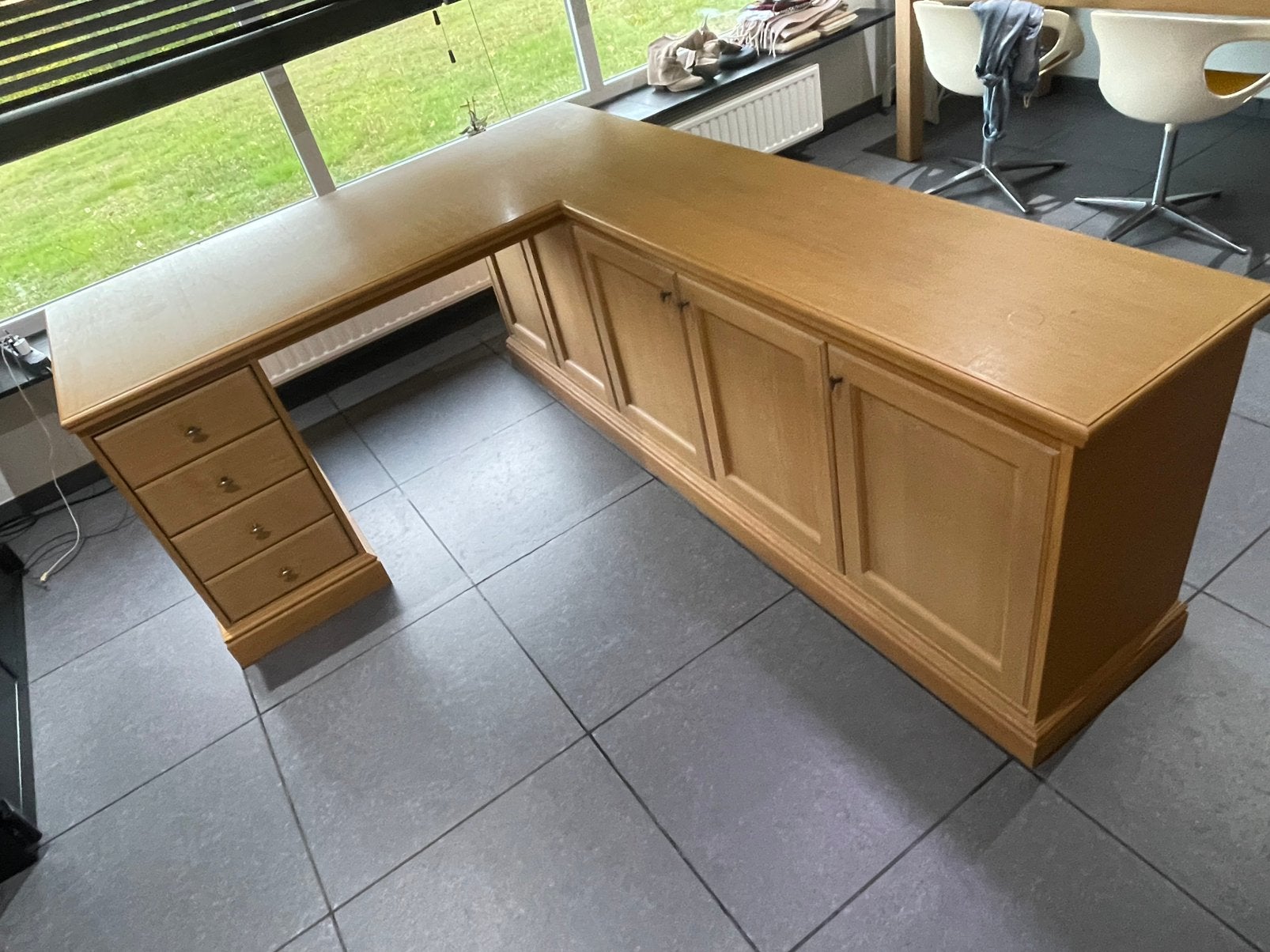 Bureau en chêne et placage de chêne de haute qualité, Enlèvement, Comme neuf