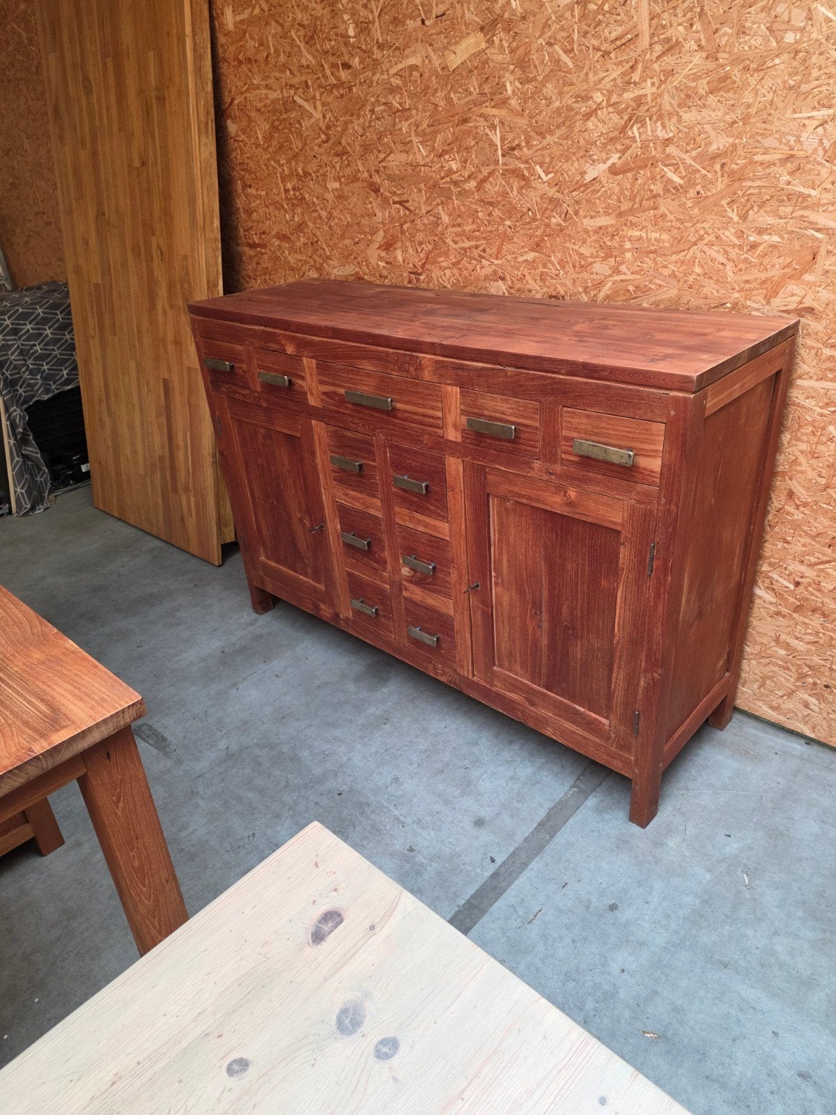 Teakhouten dressoir 150cm lengte/ 105cm hoog.vaste prijs, Ophalen