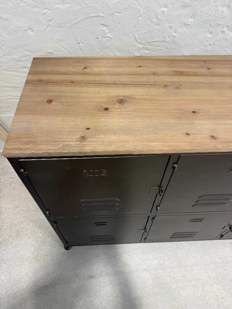 Maisons du Monde Wayne industrieel buffet 6-deurs, Ophalen, 100 tot 150 cm, Zo goed als nieuw, Minder dan 100 cm
