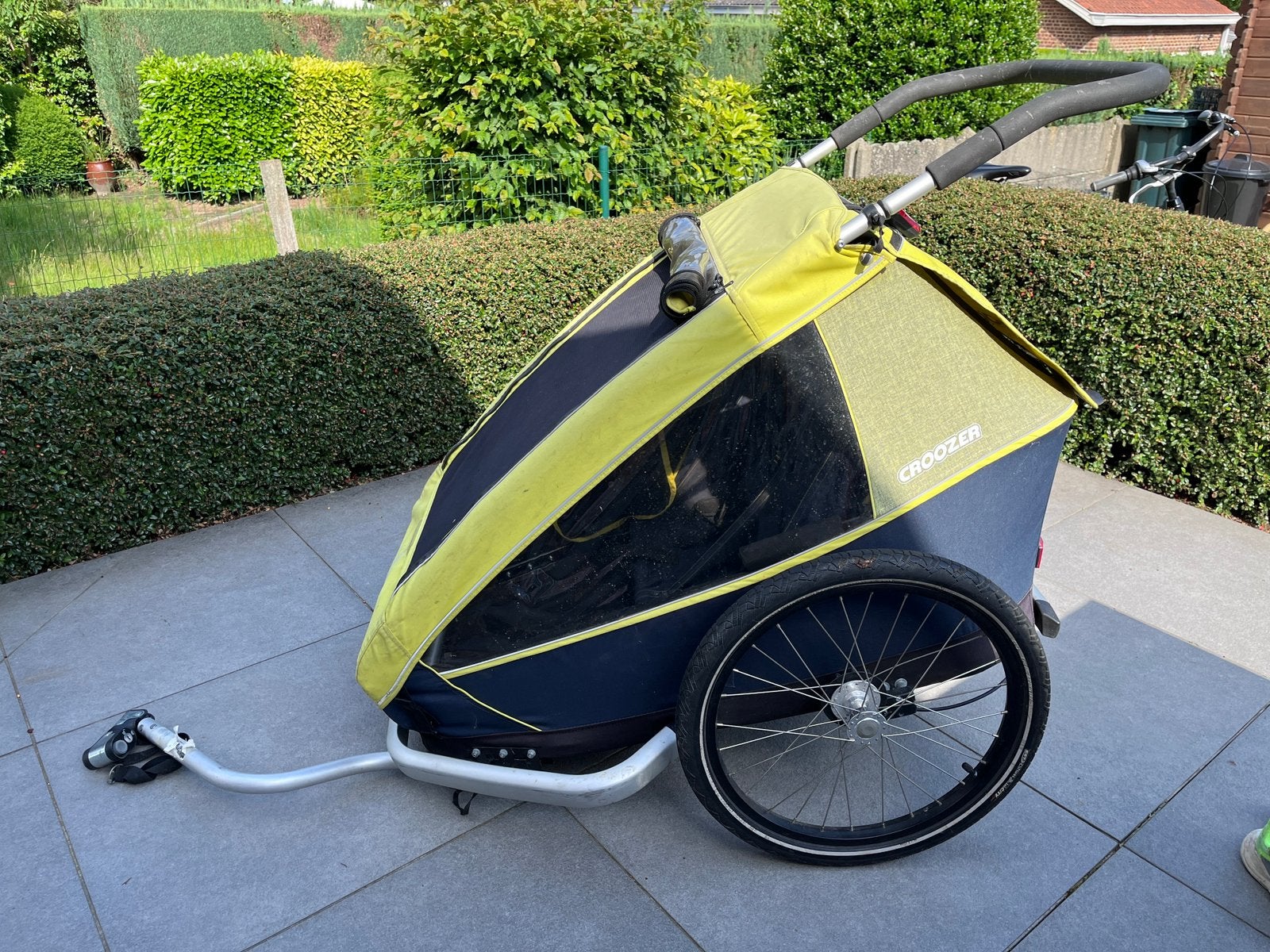 Croozer 2-zitter fietskar, Ophalen, Gebruikt, Opvouwbaar, 60 tot 80 kg