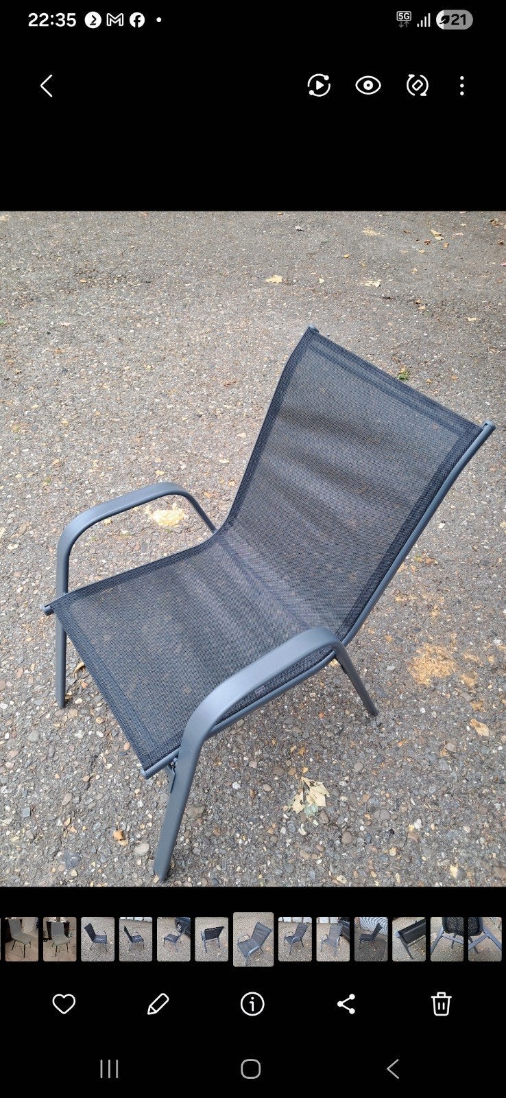 chaises de jardin (4 ou 6) encore debout, empilables dans un, Enlèvement