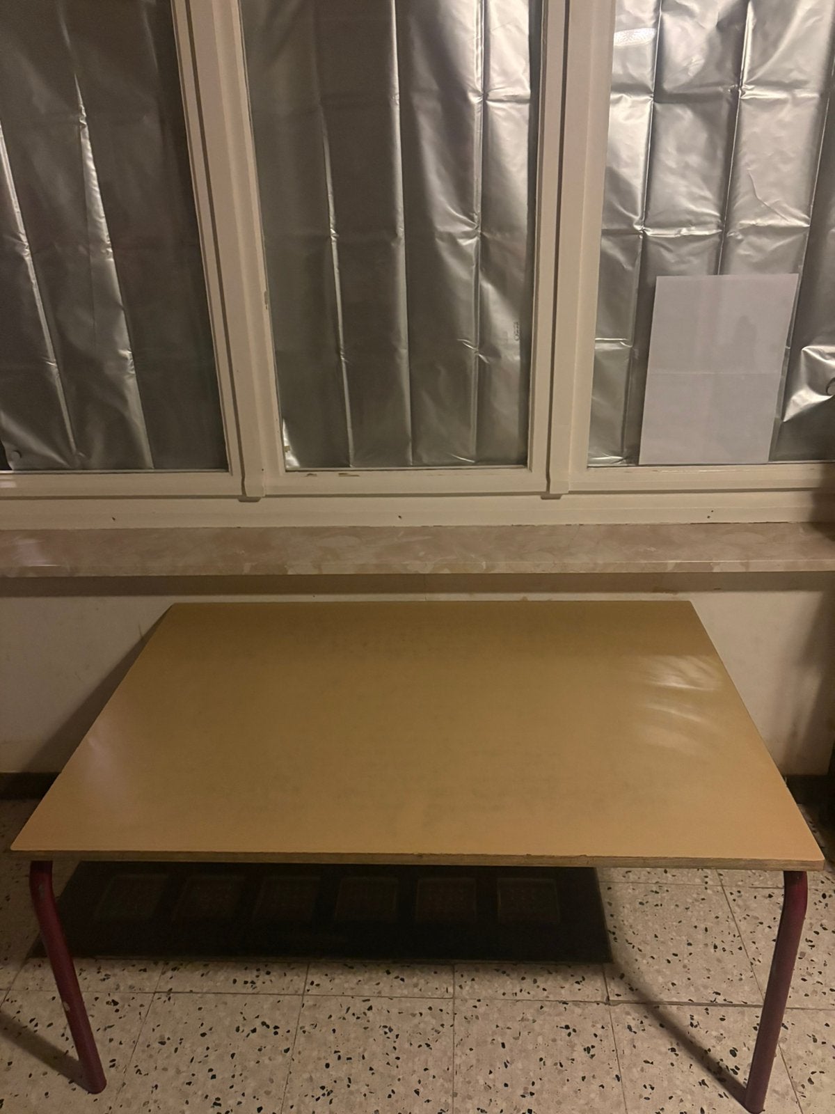 Vintage Galvanitas schoolset – tafel + 4 originele stoelen, Huis en Inrichting, Ophalen, Zo goed als nieuw, Rechthoekig