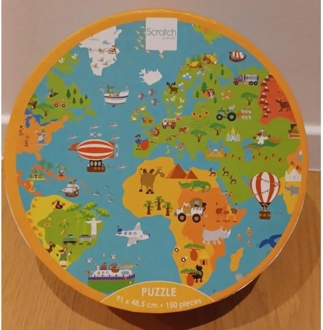 Scratch - Floor Puzzle World Map 150 pcs.(91cm by 48.5cm), Enlèvement, Puzzle