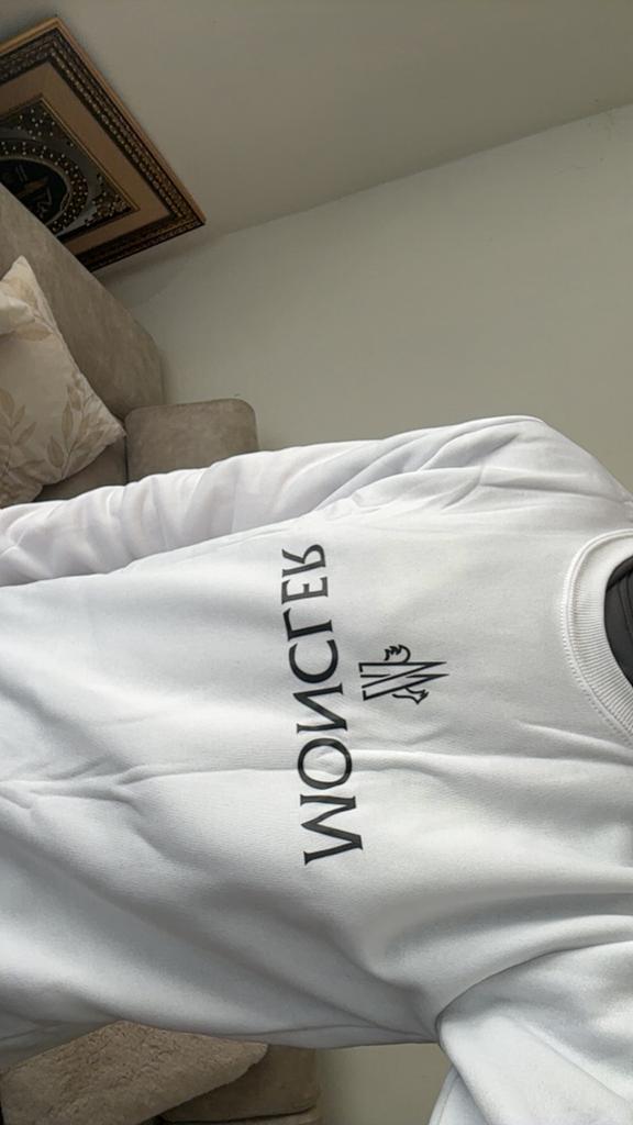 Moncler trui, Ophalen, Zo goed als nieuw, Maat 48/50 (M), Wit