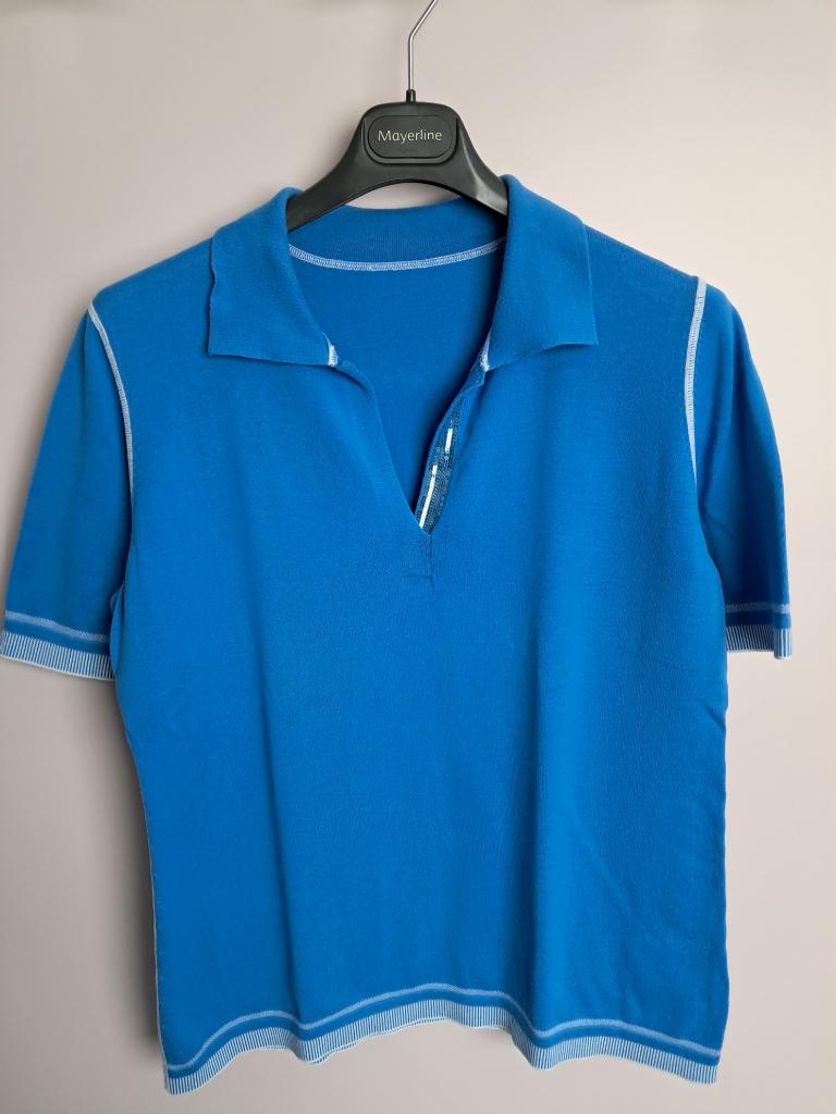 Mayerline maat 46 katoenen poloshirt, Kleding | Dames, T-shirts, Mayerline, Blauw, Maat 46/48 (XL) of groter, Ophalen of Verzenden