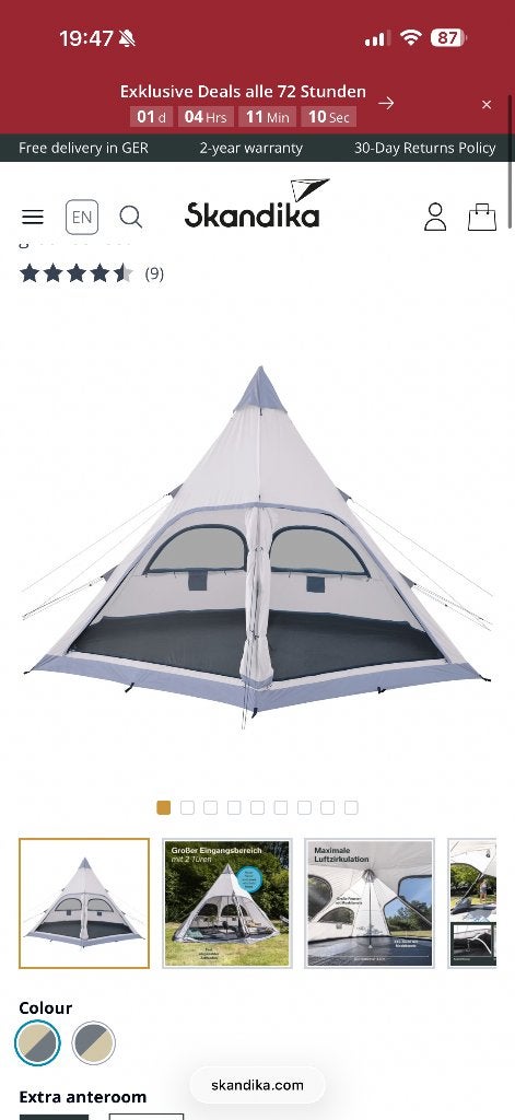 Skandika tipi tent 6 persoons, Ophalen, Zo goed als nieuw, Tot en met 6