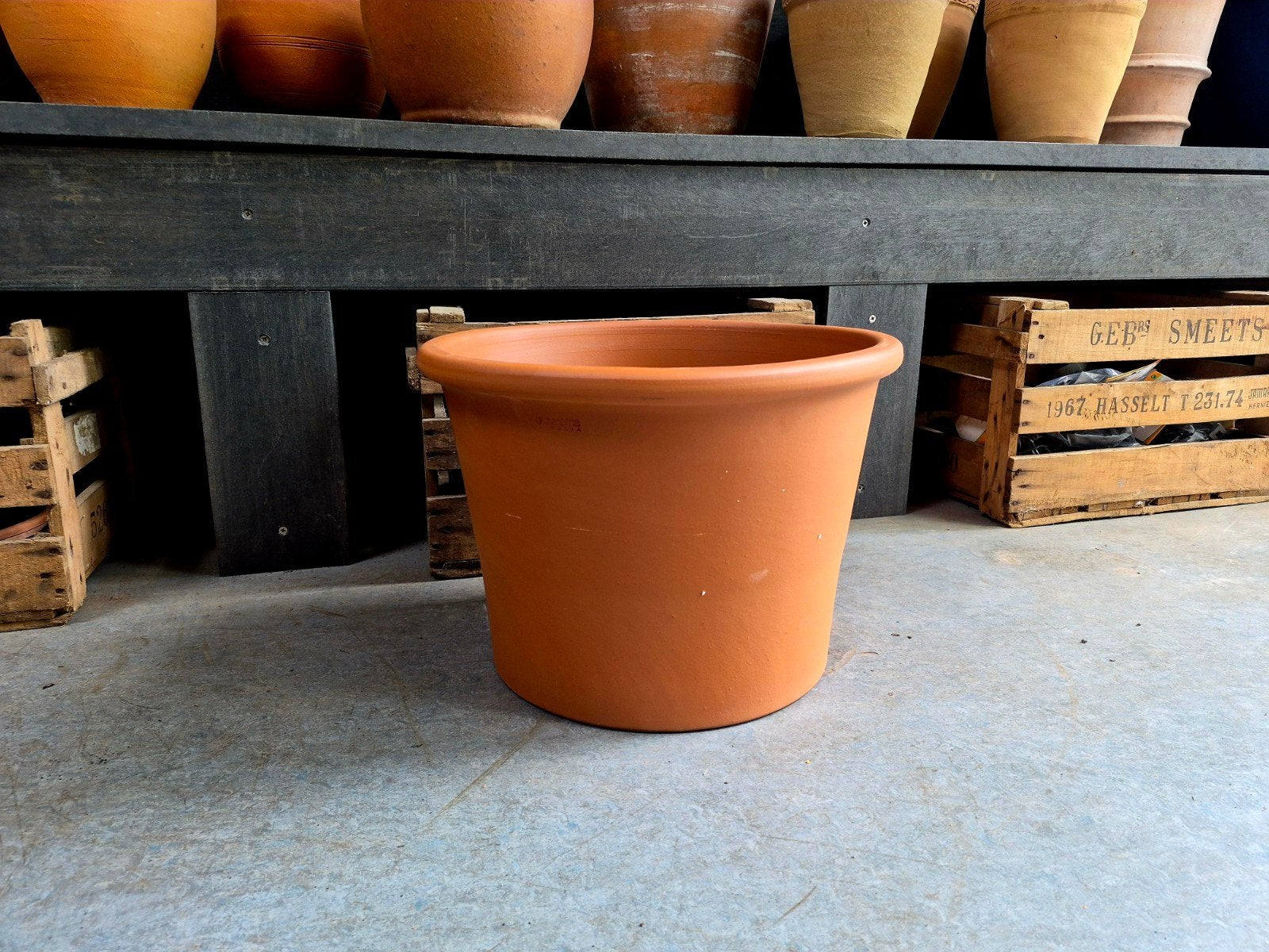 Grote Deroma terracotta bloempot 43 cm, Tuin en Terras, Ophalen, Terracotta
