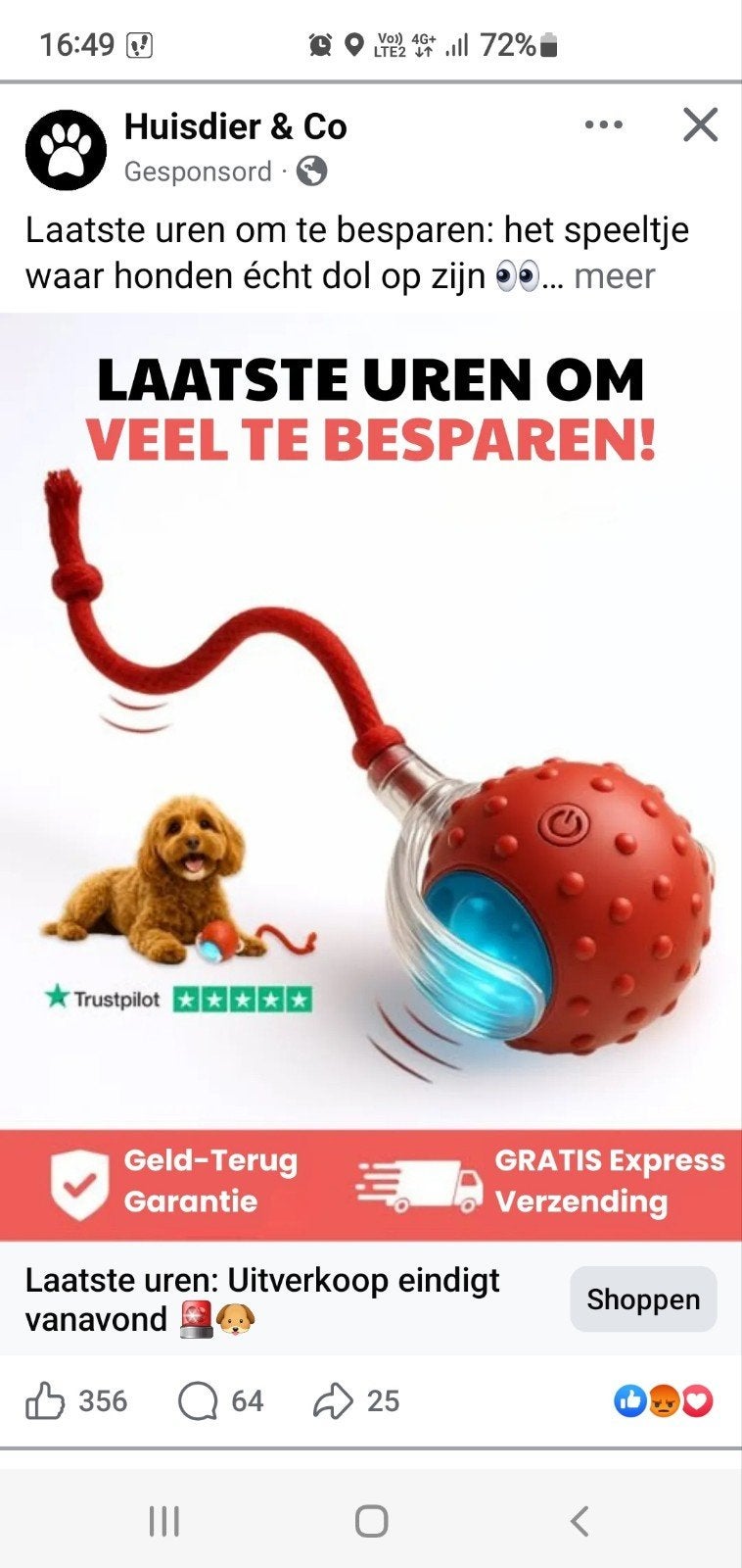 Honden speeltje, Ophalen