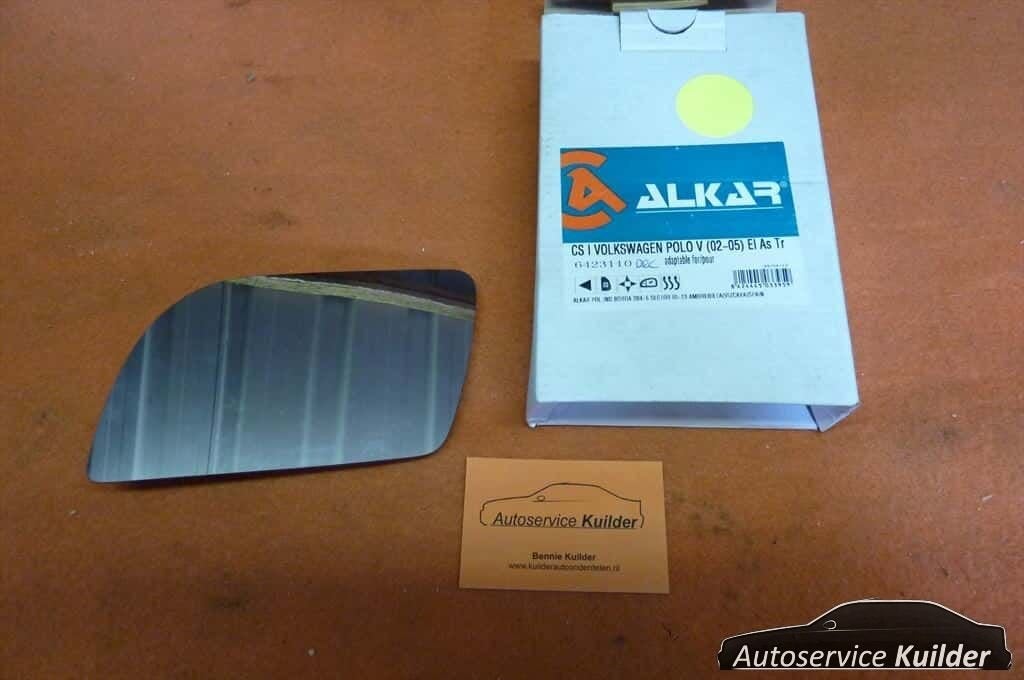 Verwarmd spiegelglas met houder  links VW Polo 2002-2005 Nie, -, Volkswagen, -, Nieuw