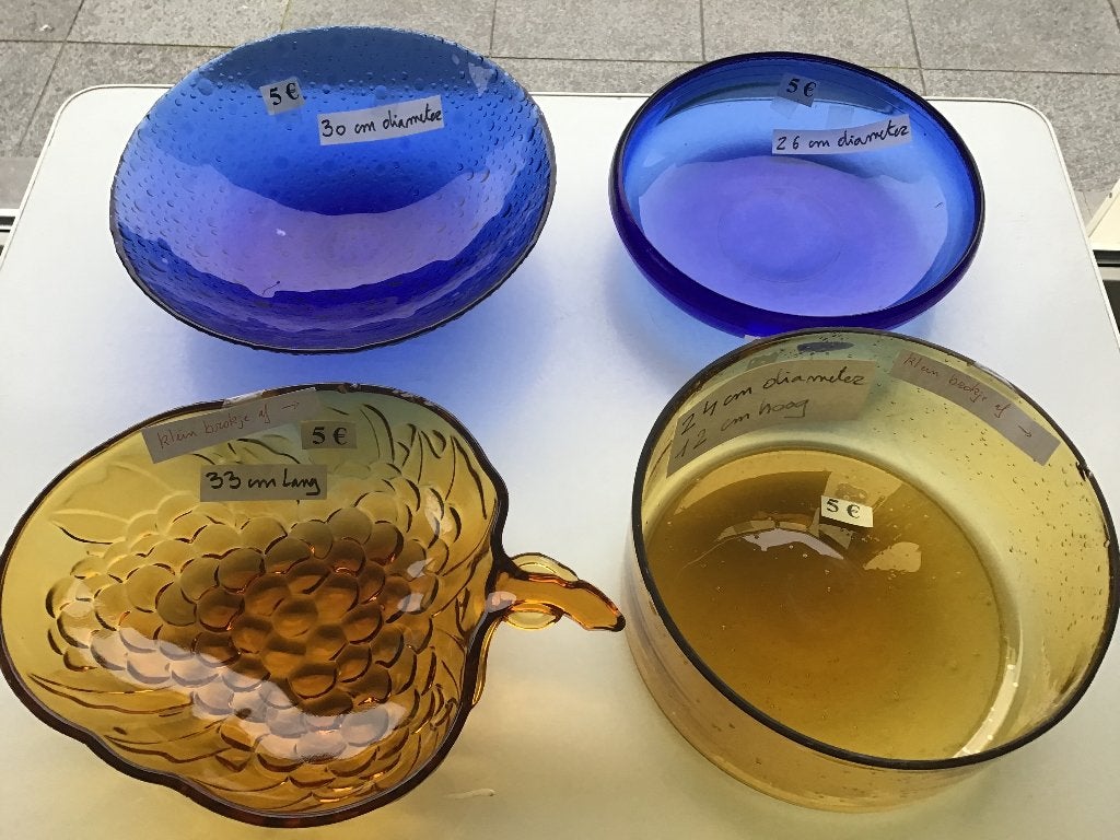 6 mooie glazen schalen aan slechts 5 euro per schaal, Ophalen of Verzenden, Zo goed als nieuw