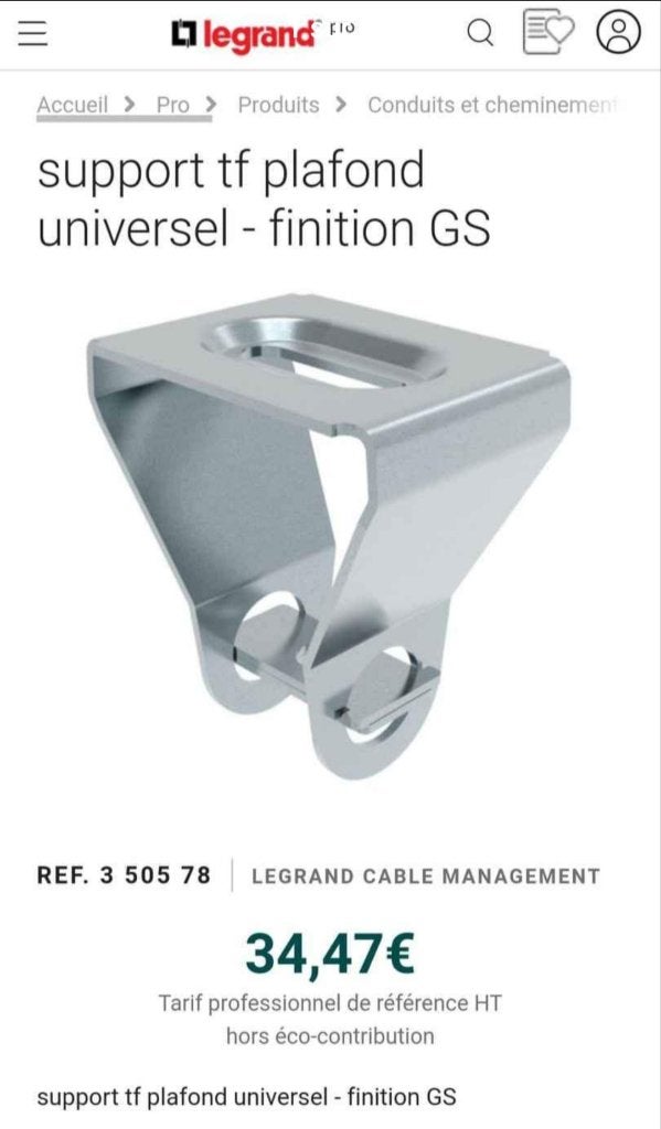 Lot de 60 supports plafond Legrand neuf, Bricolage & Construction, Enlèvement, Neuf, Autres marques