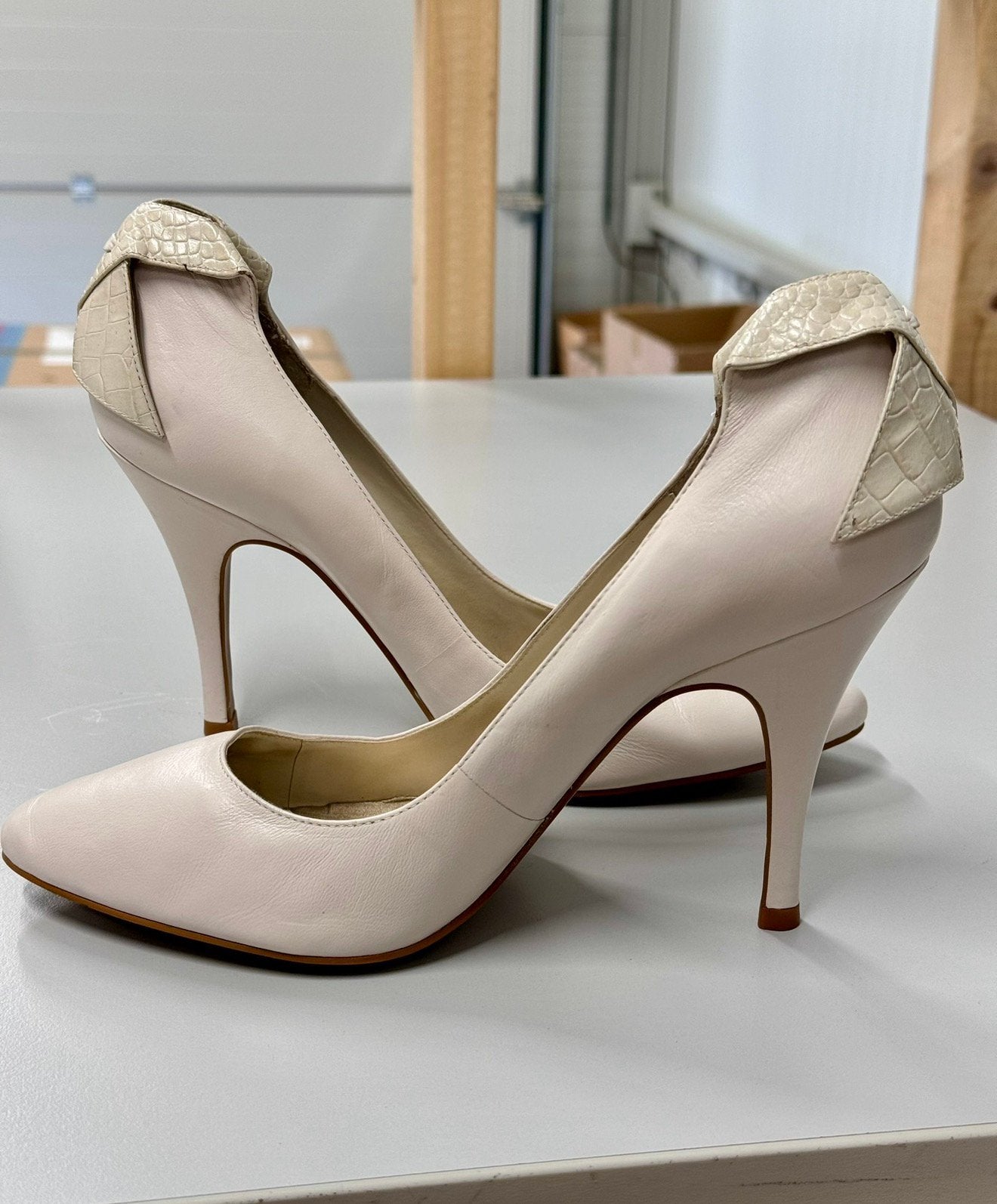 DUNE - Escarpins à talons hauts taille 41 crème comme neufs, Enlèvement ou Envoi, Beige, Escarpins, Comme neuf