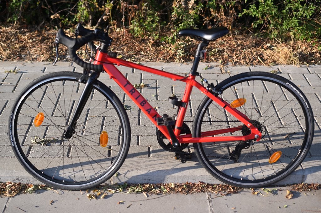 Vélo course junior Triban RC 100, Frein sur jante, Moins de 10 vitesses, Aluminium, Enlèvement
