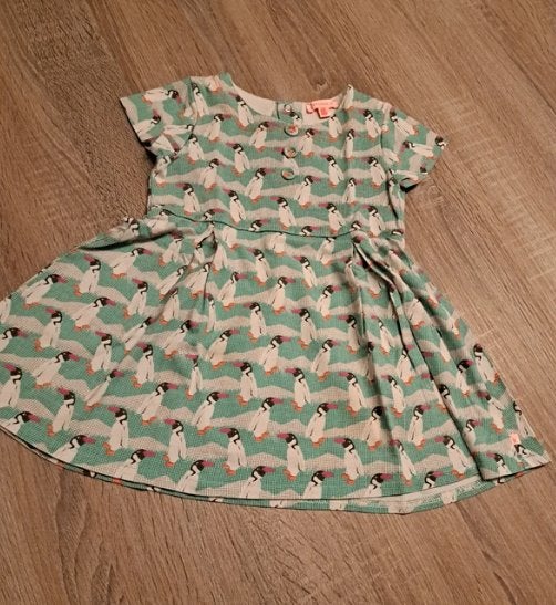 Kiekeboe jurk met pinguïns 92, Kinderen en Baby's, Ophalen of Verzenden, Zo goed als nieuw, Meisje, Jurk of Rok