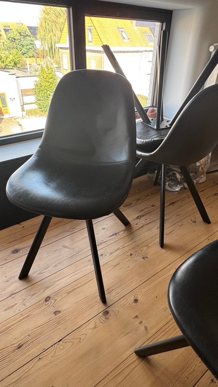 Stoelen 4 stuks zwart, Maison & Meubles, Enlèvement, Comme neuf, Noir