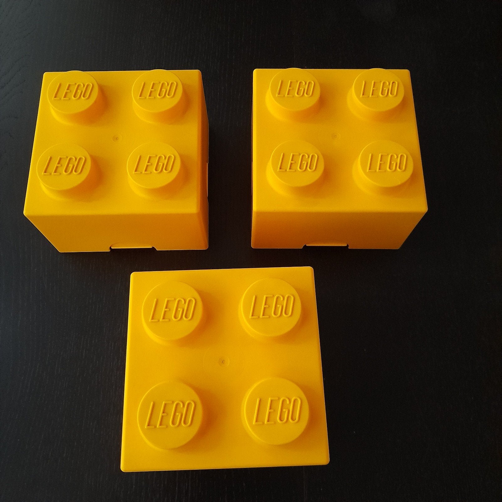 3 vintage gele LEGO opbergdozen uit 1985, Kinderen en Baby's, Ophalen of Verzenden, Lego