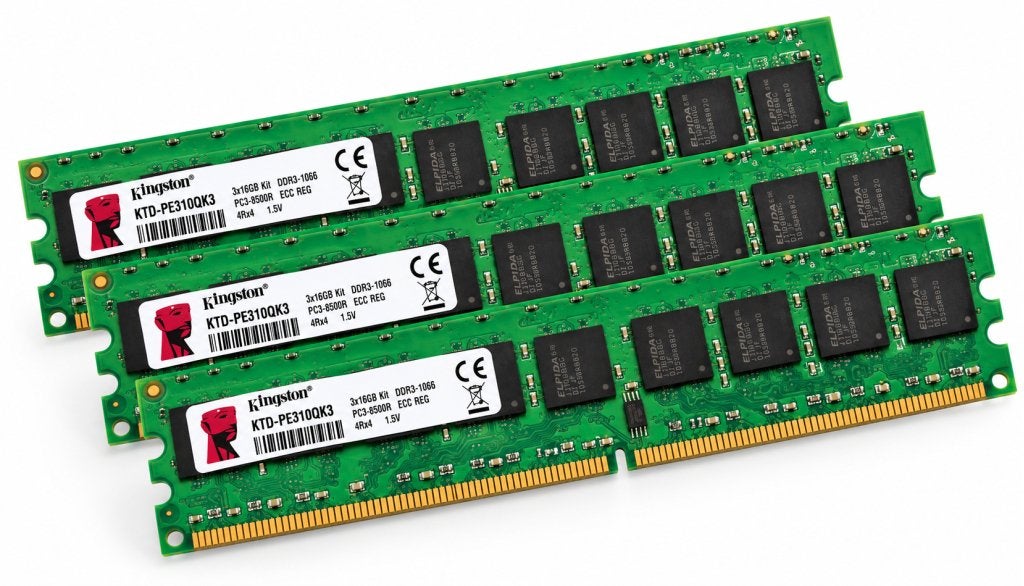48GB KIT (3x 16GB) 4Rx4 PC3-8500R DDR3-1066 Registered ECC, Computers en Software